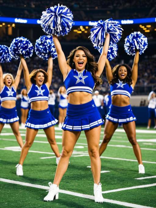 Dallas Cowboys Cheerleaders Performing on Field