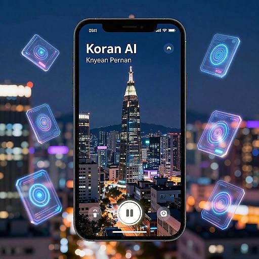 Futuristic Korean AI Smartphone Interface