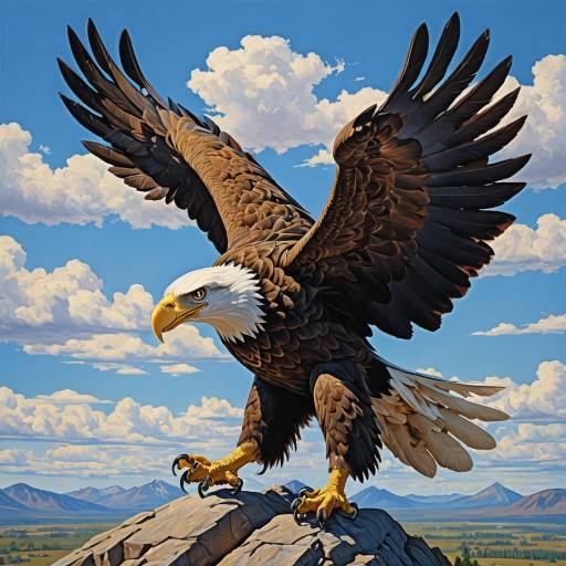 Eagle Soaring High in Bright Sky Eagle Soaring High in Bright Sky