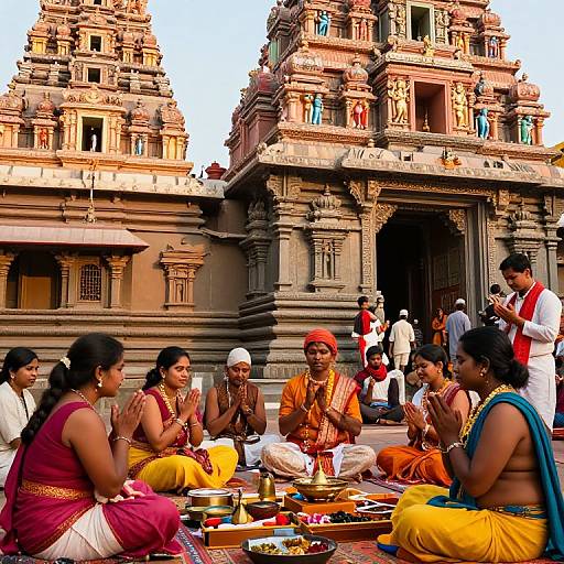 Vibrant Hindu Temples and Rituals