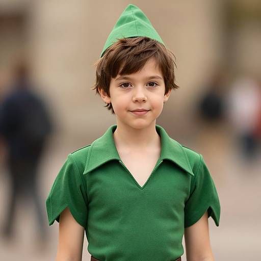 Realistic Boy in Peter Pan Costume