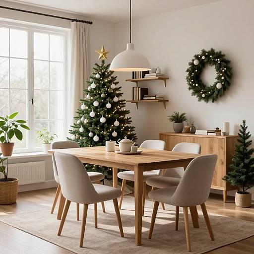 Cozy Nordic Christmas Dining Room