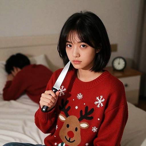 Festive Mystery in a Dimly Lit Room