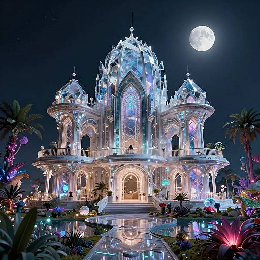 Futuristic Biomechanical Crystal Mansion