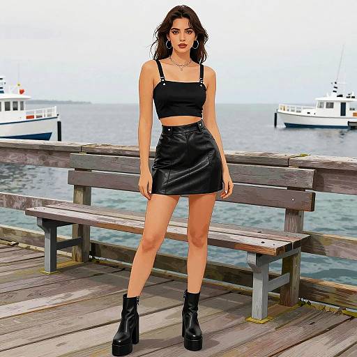 Punk Style Woman at Fishing Pier