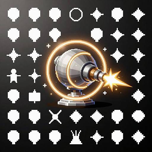 Minimalist Orbital Defense Beacon Sprite