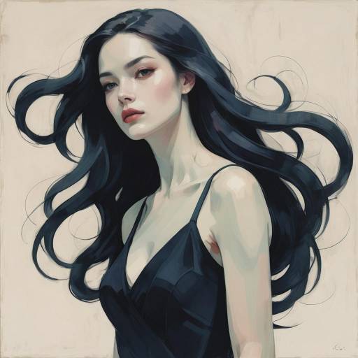 Graceful Woman in Minimalist Art Style Graceful Woman in Minimalist Art Style