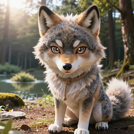 Realistic Anime Style Wolf Fursuit Portrait