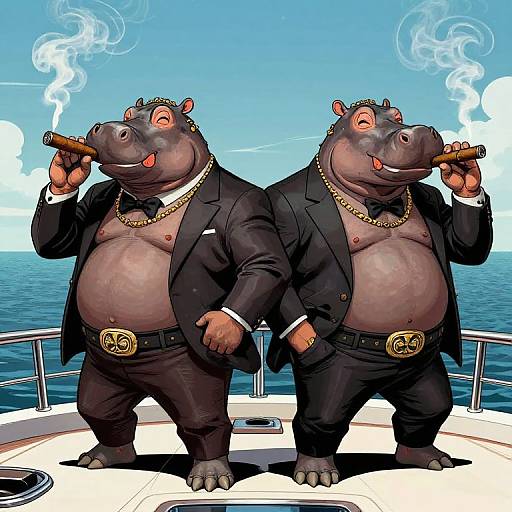 Wealthy Hippo Mafia on Yacht