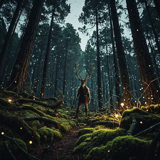 Forest Faun in Enchanted Pine Forest