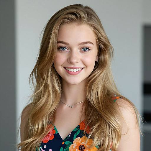 Smiling Young Woman with Blonde Hair