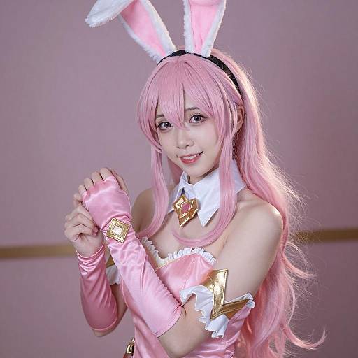 Pastel Pink Bunny Cosplay Portrait