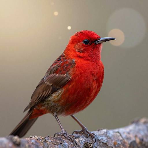 Crimson Sunbird Golden Morning Close-Up