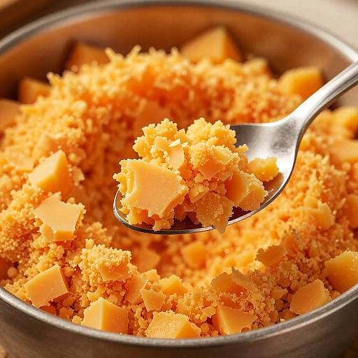 Close-Up of Crumbly Cheddar Cheese