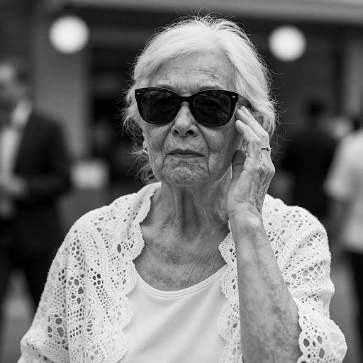 Elderly Woman Portrait in Black and White