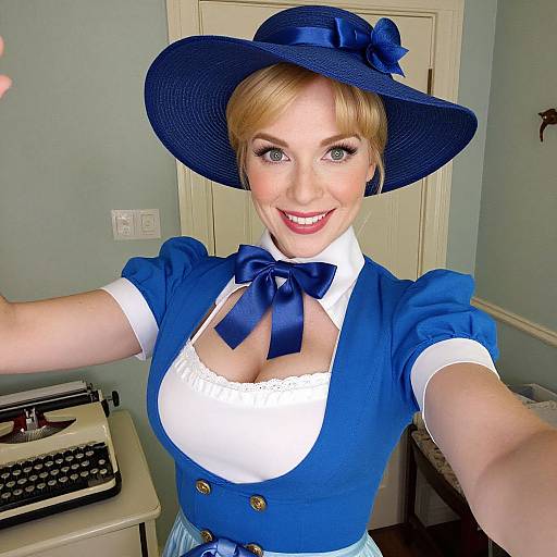Blonde Woman in Mary Poppins Costume