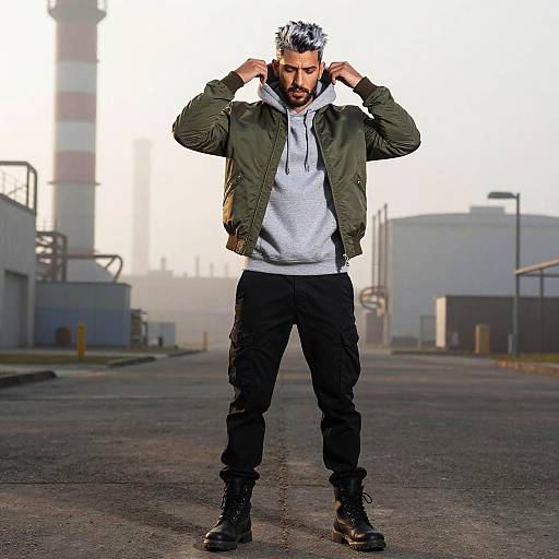 Editorial Fashion Portrait in Industrial Fog