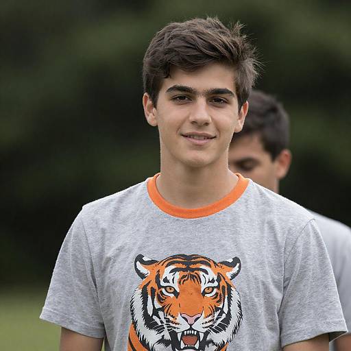 Young Man in Tiger Tee Portrait