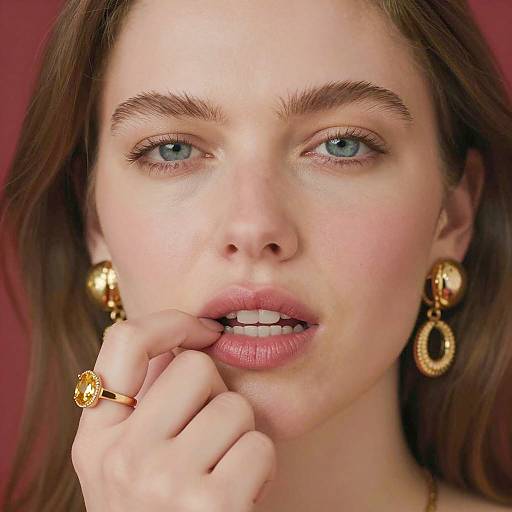 Close-up of Woman with Gold Jewelry