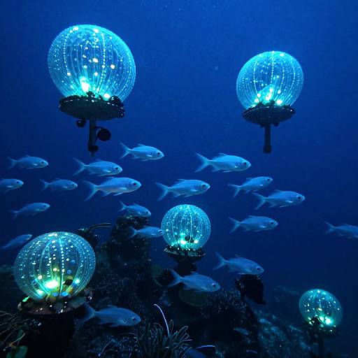 Ethereal Bioluminescent Underwater Realm