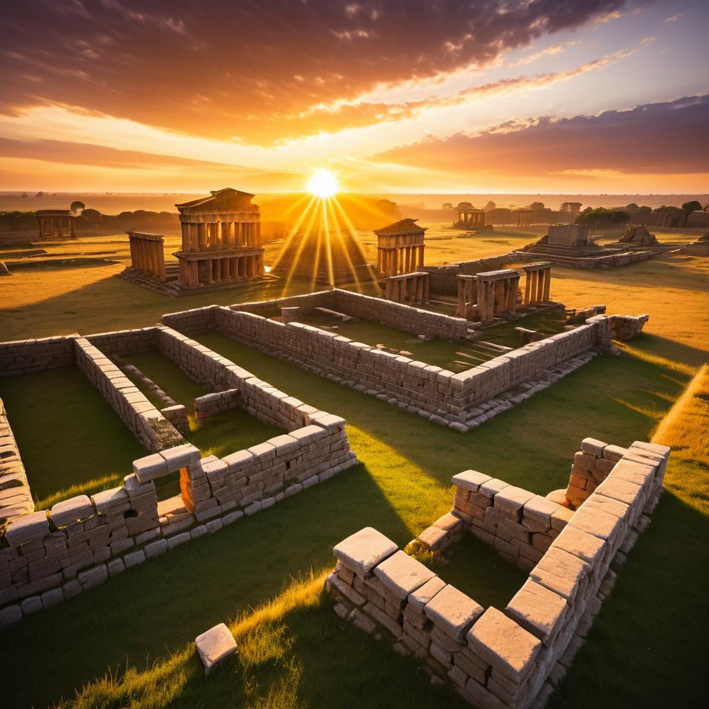 Dramatic Sunset Over Ancient Ruins