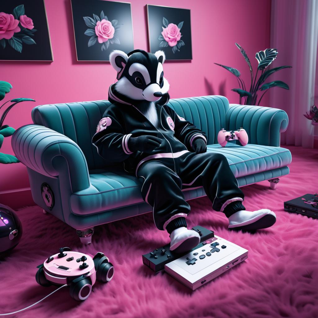 Chill Virtual Reality Skunk Gamer Scene