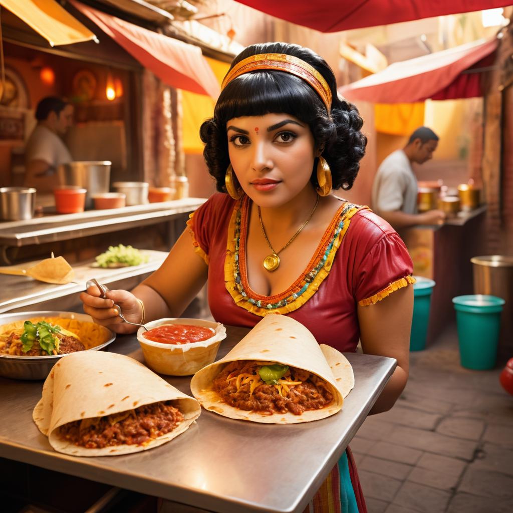 Cleopatra's Humorous Taco Stand Encounter