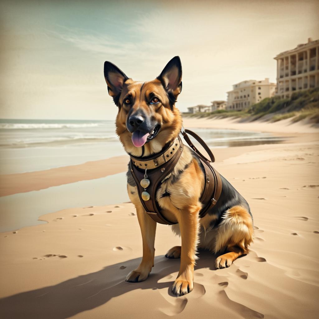 Nostalgic Portrait of a Curious Dog