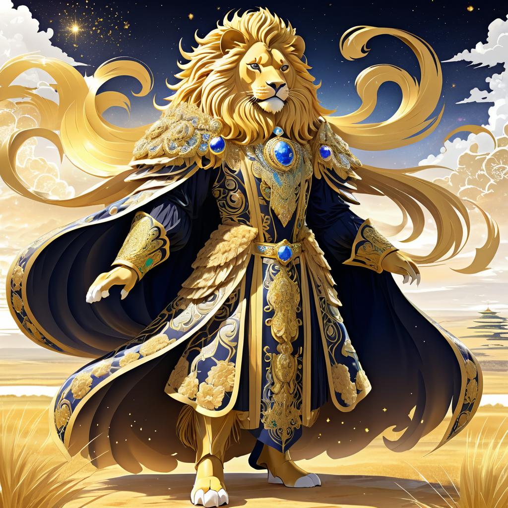 Regal Lion in a Majestic Savanna