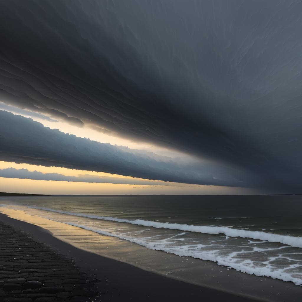 Stormy Dusk at Serene Lakeshore