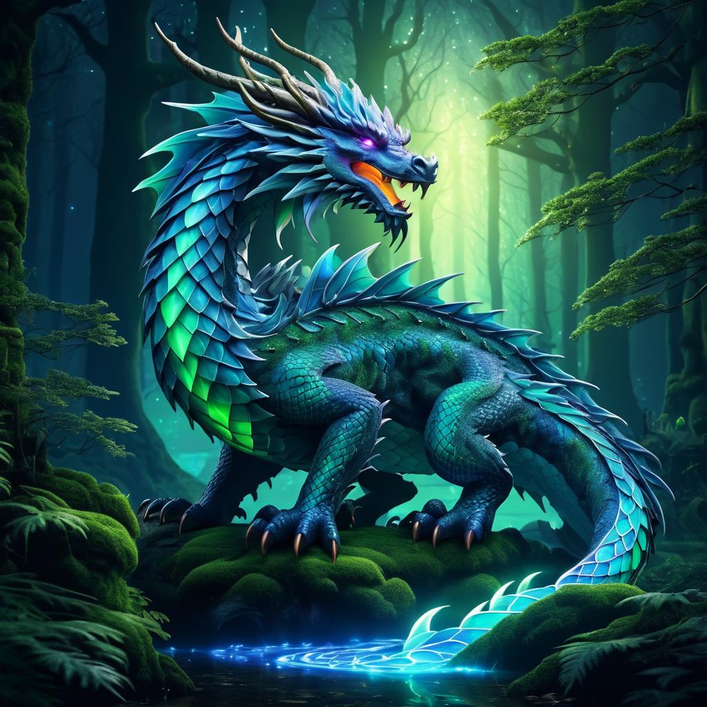 Majestic Dragon in Enchanted Forest