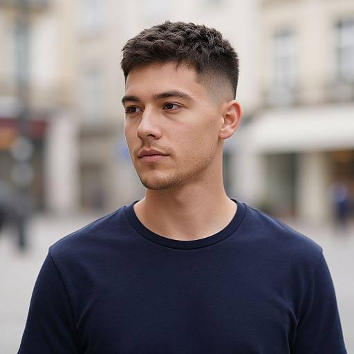 French Crop Fade Lifestyle Portrait