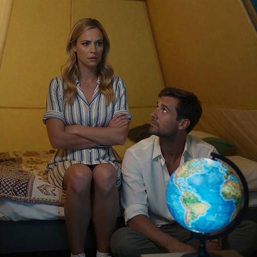 Intense Conversation in a Yellow Tent