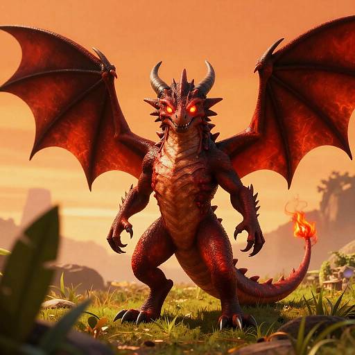 Fiery Crimson Drake Full Body