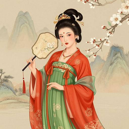 Ancient Chinese Beauty Digital Illustration