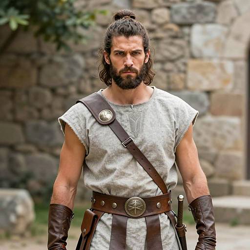 Photorealistic Male Warrior in Roman Costume