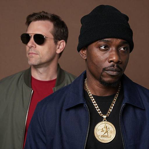 Dynamic Portrait of Two Men in Contrast