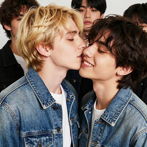 Two Young Men Sharing a Tender Moment