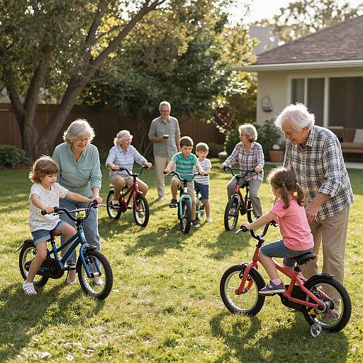 Multigenerational Backyard Family Playtime