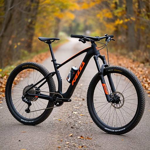 Sleek Stationary Mountain Bike in Autumn