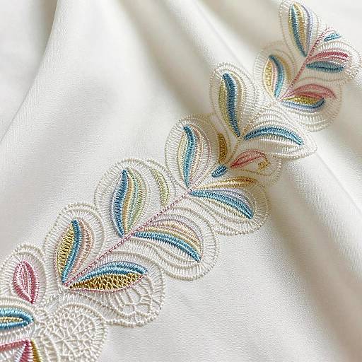 Intricate Pastel Embroidery on Silk