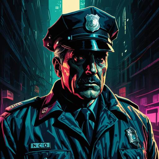 Surreal Neo-Noir Cop Illustration