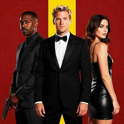 Dramatic Portrait of Three Distinct Figures