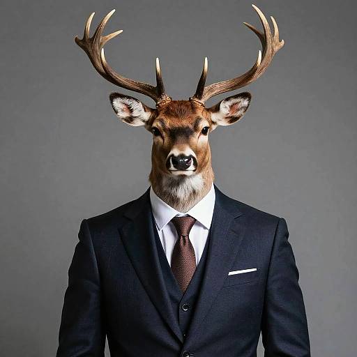 Sophisticated Anthropomorphic Deer in Blazer