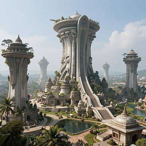 Ancient Indian Temple Archipelago Sci-Fi