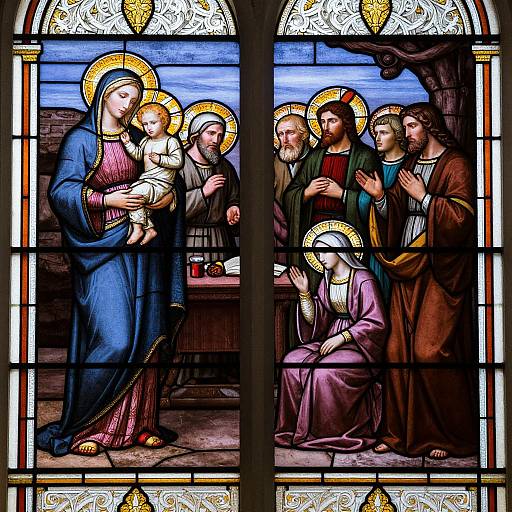 Stained Glass Sacred Scenes