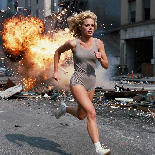 80s Superhero Action in New York Chaos