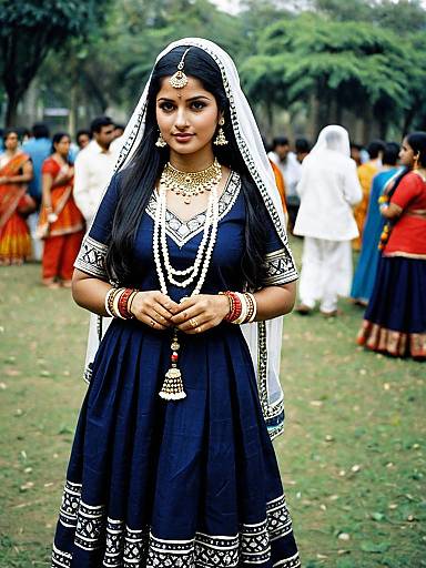Navratri Festival Woman in Traditional Attire