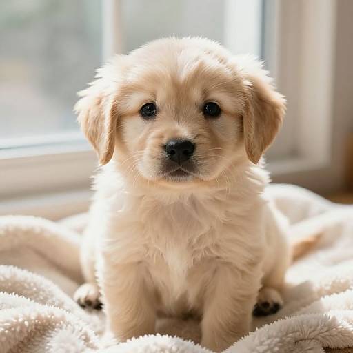 Adorable Blond Puppy by Window