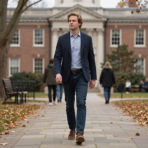 Modern Ivy League Man in Autumn